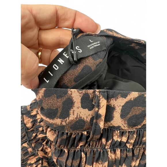 New Revolve Lioness L Match Point Mini Skort Skirt Shorts Print Leopard Ruffle - Picture 5 of 5